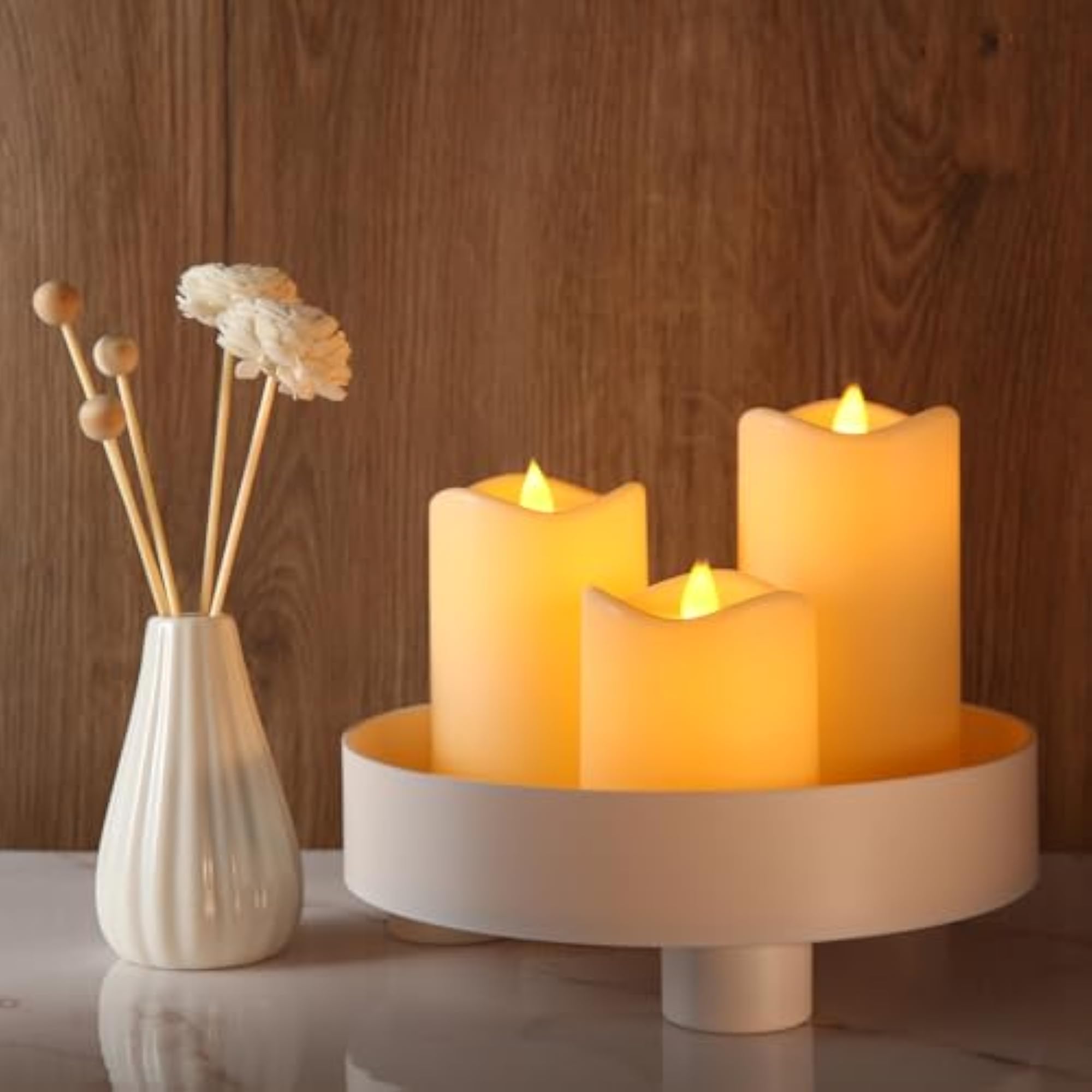 3pcs Flameless Candles with Flickering Flame Effect