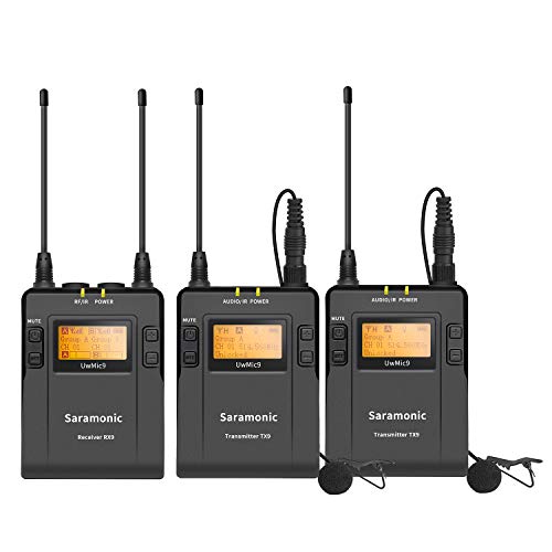Lavalier Wireless Microphone System for News Gathering Vlog, Saramonic 96-Channel UHF Lapel Mic for Interview Podcast DSLR & Camcorder Video Sony RX0 YouTube Facebook Livestream
