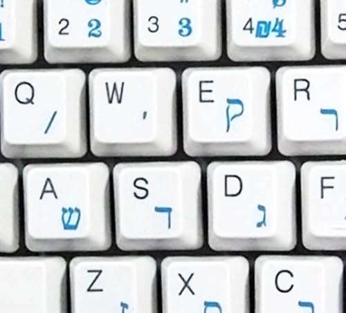 Pegatinas Transparente Letras Azules Hebreo para Teclado miniatura 6