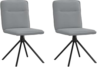 Sillas de comedor de estilo rústico,Sillas de comedor 2 piezas de tela gris claro,Silla pequeña para sala de estar, cocina y comedor