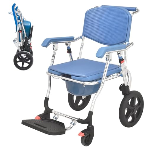 LangTu 入浴用車椅子 ポータブルトイレ 車椅子 多機能 3 in 1 入浴用車椅子 手押し 折り畳み 超軽量入浴用車いす 入浴用車椅子 介護用品 介助用車いす