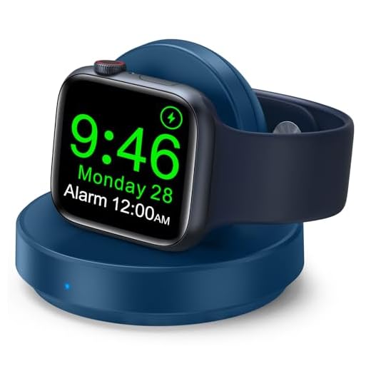 2026 Upgraded for Apple Watch Charger Magnetic Fast Charging Dock,Portable Wireless Charging Stand Compatible with iWatch Series Ultra/SE/11/10/9/8/7/6/5/4/3/2 Support Nightstand Mode-Blue