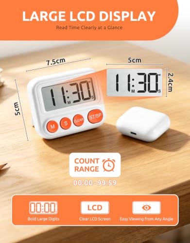 2 Pack Digital Timer for Classroom & Kitchen, Large LCD Countdown Timer - Image 3