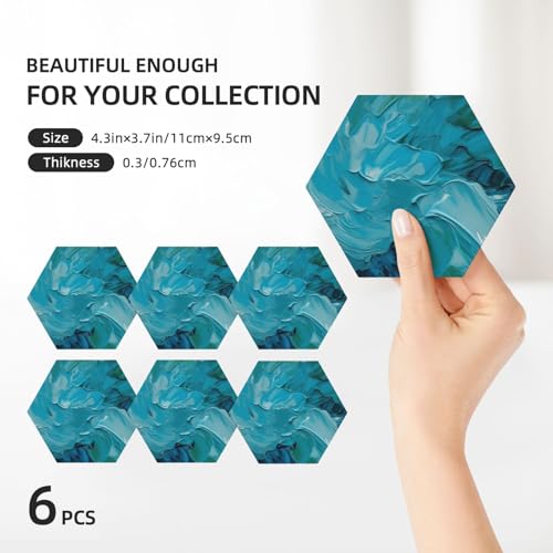Tapis de tasse hexagonal bleu pour sublimer vos apéritifs modernes - 4
