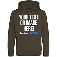 Personalised Kids Hoodie with Any Text or Image, Kids Personalised Text and Image Hoodie, Gift Personalised Gift For Kids, Personalised Gifts for Boys or Girls Hoody Personalise this childrens hoodie with any writing or image, printed on the front or...