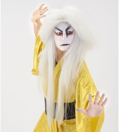 Japanese Anime Kabuki White Wig Costumes Cosplay Party Goods (Japan Import)