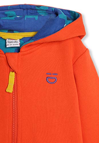 Kidio Organic Cotton Baby Infant Toddler Zip-Up Hoodie Applique - Boy Girl (0-4 Years) (6M (3-6 Months), Orange Elephant) #TOP2