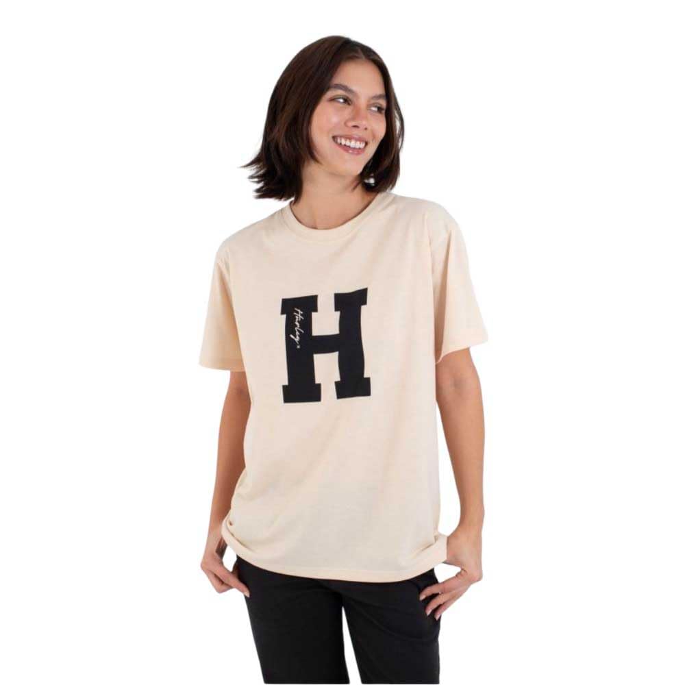 Hurley Womens Short Sleeve Out Run T-Shirt, Cream, XS EU
