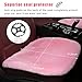 Ohleats Sheepskin Car Seat Cushion, Comfortable Soft Fur Wool Auto Front Seat Cover, Vehicle Seat Protector Pad for Warm Winter Office Chair, Universal Decor Car Accessories (Pink)