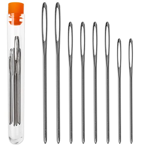 Aghi per cucire i monconi con cruna grande, 8 pz, con tre misure...