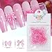 50Pcs Bow Nail Charms 3D Bow-Knot Nail Decals Nail Charms Pink Bowknot Resin for Nails Mixed Cute Bowknots Charms Spring Nail Charm for Women Nail Art Supplies Manicure Decorations