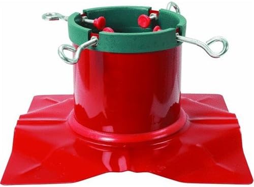 Santa's Solution Extreme Heavy Duty Red Steel Christmas Tree Stand - For Live Trees Up To 9' Tall