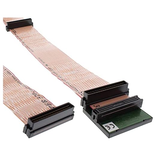 InLine® SCSI U320 Flachbandkabel, 68pol, für 4 Geräte, mit Terminator, 1,33m