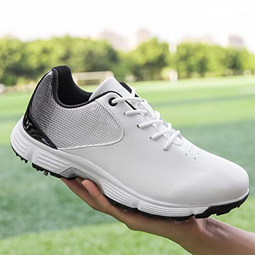 Image of THESTRON Men Golf Shoes Mesh Breathable Breathable Golf Walking Sport Sneakers 7 Spikes Golf Trainers