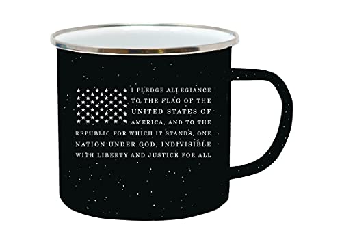 Rogue River Tactical Usa Pledge Of Allegiance Flag Camp Mug Enamel Camping Coffee Cup Gift For Military Veteran Or Patriotic American #TOP1