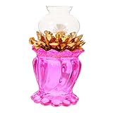 Stable : équipé d'une base et d'une moulure en verre, offrant stabilité et sécurité lors de l'utilisation, lampe à huile, lampe à huile de lotus en verre