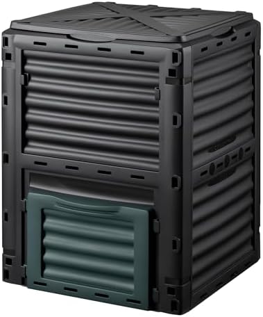 Wiltec Composteur de Jardin 300 l – 61 x 61 x 82 cm – en Plastiqu...