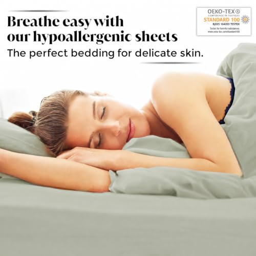Image of |Split King Size Sheet Set | Organically Grown | Ultra Soft & Cooling |100% Viscose | 17 inch Deep Pocket [Willow]