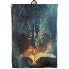 Fantasy Fire-breathing Dragon and Magic Book