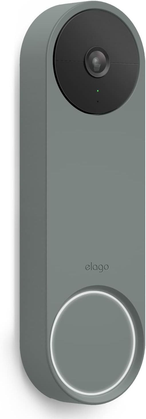 elago Silicone Case Designed for Google Nest Hello Video Doorbell (2021 Battery Model) - Weather and UV Resistant, Perfect Color Match, Clean Finish, NOT Compatible with Wired Model [Ivy]