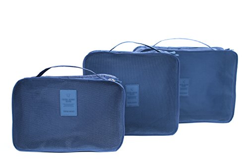 Image of 6 Sets Travel Organizers Packing Cubes Luggage Organizers Compression PouchesiNavy Blue, Polyester‰