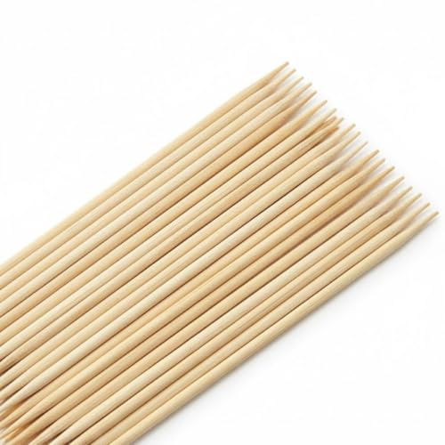 100 Adet Ahşap Şiş 30 cm; İnce Bambu Çöp Şiş | Mangal, Izgara ve Sunum Şişi