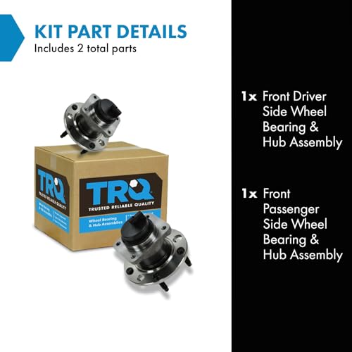Image of TRQ 2 Piece Front Wheel Bearing & Hub Assembly Set Compatible with 2001-2004 Avanti II 1993-2002 Chevrolet Camaro 1997-1998 S10 Pontiac Firebird