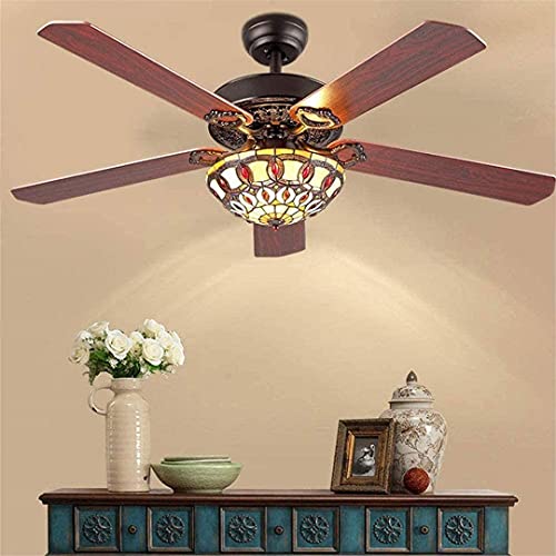 Ventilateur de plafond silencieux avec télécommande et pales en bois