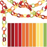 NACHLYNN 660 Stück Papiergirlande in leuchtenden Farben, Papierstreifen für Klassenzimmer, Zuhause und Partydekoration (Red Orange)