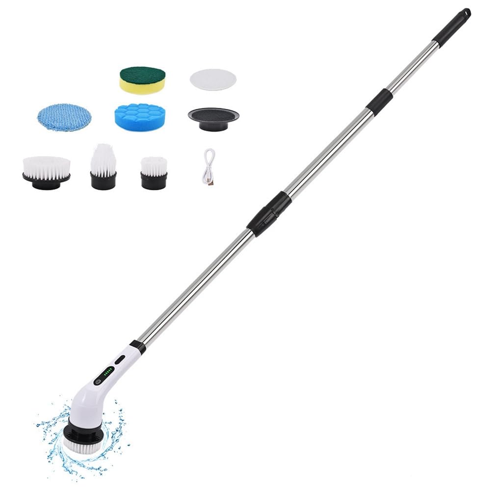 Aundhegrtt Household Multipurpose Cleaning Brush Electric Cordless Scrubber for Kitchen Gadgets Hair Brushes Bathroom Broom Toilet Mops