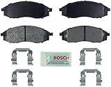 Bosch BE830H Blue Disc Brake Pad Set with Hardware for Nissan: 2003-04 Frontier and 2000-04 Xterra - FRONT