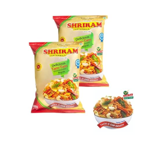 Image of SHRIRAM TAMTAMWALA (Original) Delicious Tamtam Regular Mixture Vadodara Tam Tam Bhel Mix Namkeen (250gm Pack Of 1) and (500g Pack Of 1)