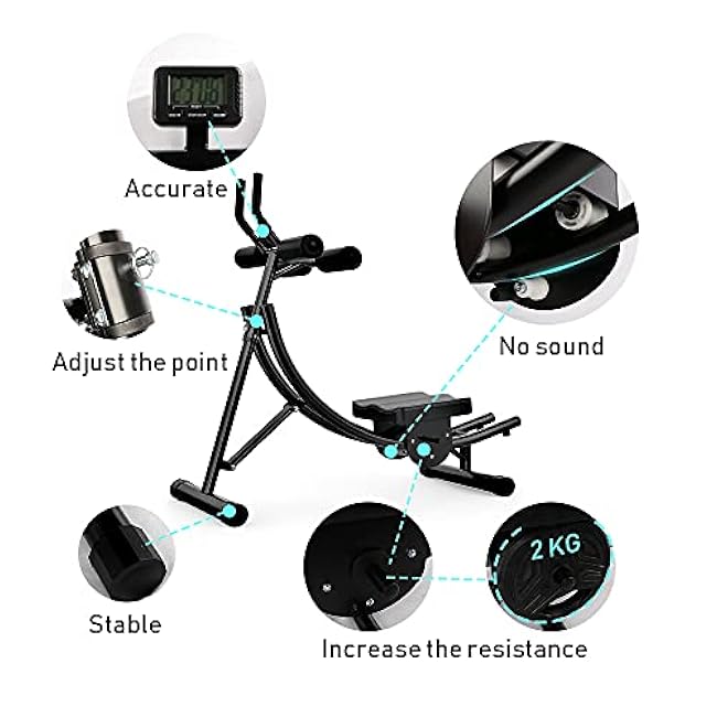 BIGTREE Fitness Ab Machine, Core & Abdominal Workout Equipment Sports Strength Training Adjustable Height on Neck, Leg, Thighs, Buttocks, Back Stress Training for Gym Home Fitness Body Exercise