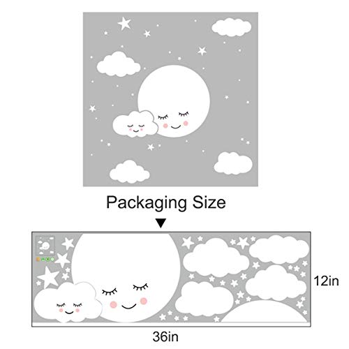 Smiling Moon Stars Clouds Wall Decals Peel And Stick Stickers Art Mural Decor For Home Dorm Party Nursery #TOP1
