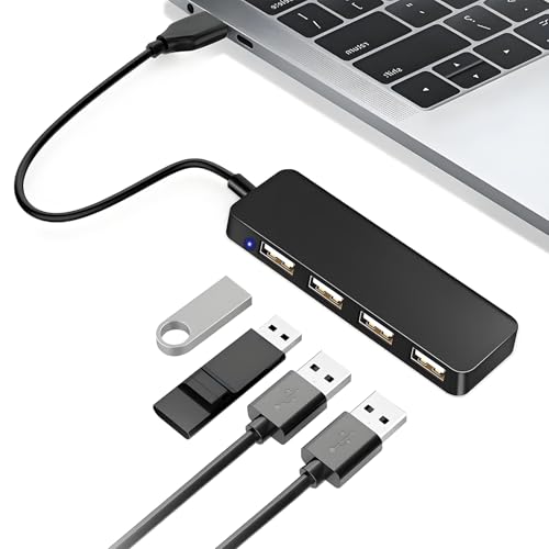 USB Hub Multi function USB Expander 2.0 4-Port USB Hub Ultra Slim Portable USB Port Splitter for iMac Desktop MacBook Air Mac Mini Notebook PC Laptop Printer PC Keyboards Flash Drives