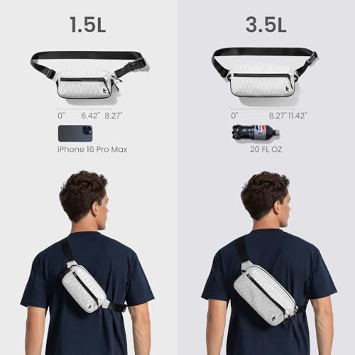 Image of tomtoc 1.5L X-Pac Sling Bag with RFID Blocking, Crossbody Bag Minimalist Chest Shoulder Pack for Men /Women, Water-resistant Lightweight Casual Funny Pack for Travel, Daily Commute