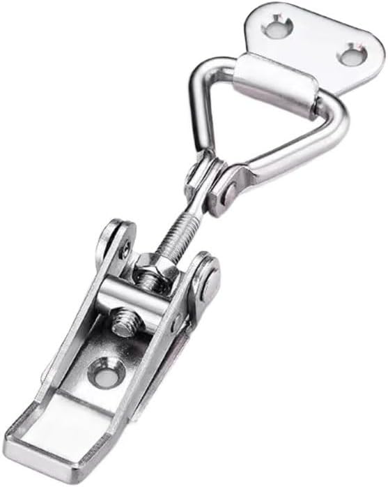 EFARMA Spring Toggle Latch Hasp,Catch Clamp Clip,304 Stainless Steel Hardware Cabinet Boxes 90° Spring Loaded Latch Catch Toggle Hasp for Sliding Door Simple Window Cabinet (Color : F) (Color : F)