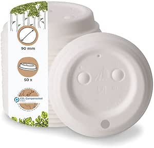 BIOZOYG Couvercle En Papier Avec Bec I Couvercle Pour Café à Emporter 80 Mm Blanc