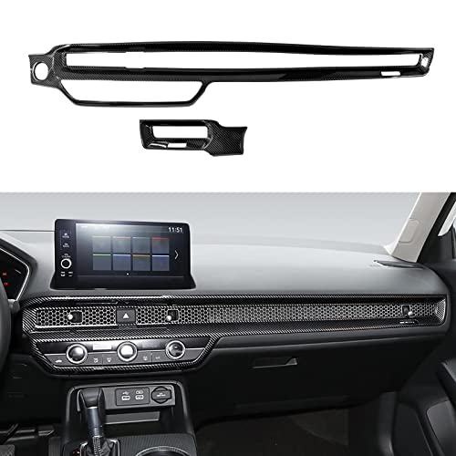 Image of Center Console Dashboard Cover Decals for 2022-2026 Honda Civic 11th Gen Accessories ABS Carbon Fiber Interior Stickers