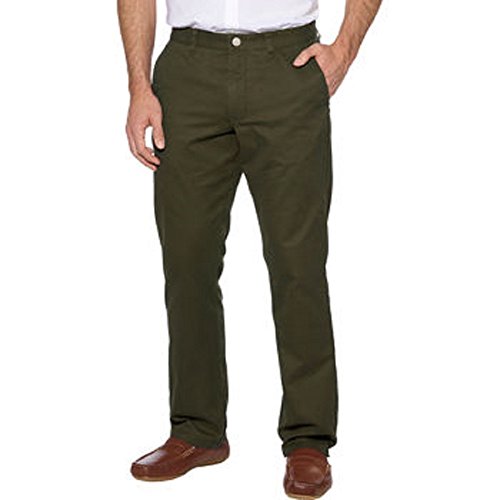 Tailor Vintage Men’s Flat Front Pant-Olive, 34 X 30