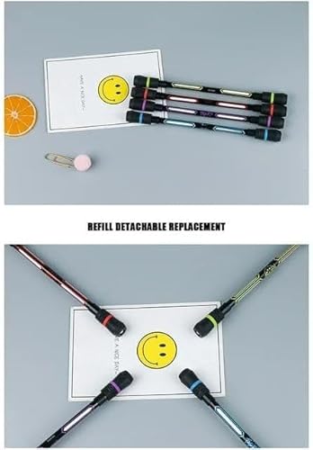 4 canetas giratórias legais, canetas giratórias para jogos com bola ponderada, conjunto de papelaria