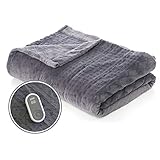 Pure Enrichment PureRelief Radiance Deluxe Heated Blanket with Luxurious Micromink Velvet, 10 Heat Settings, Auto Shut-Off Timer, Machine Washable - Super Soft Full Size Electric Blanket