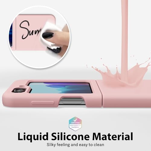 Image of MIDOS Back Cover Compatible with Samsung Z Flip 5 Silicone Case Full Protection Shock Proof Case for Samsung Galaxy Z Flip 5 (Sand Pink)