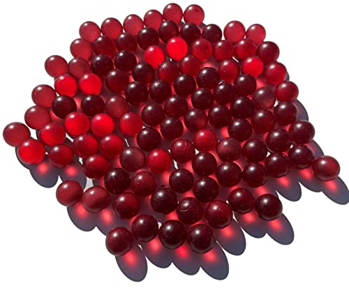 FAIRY TAIL & GLITZER FEE 95 canicas de cristal rojo mate de 16 mm, piedras de cristal para rellenar jarrones, transparentes, piedras brillantes, decorativas, juego de canicas Cover