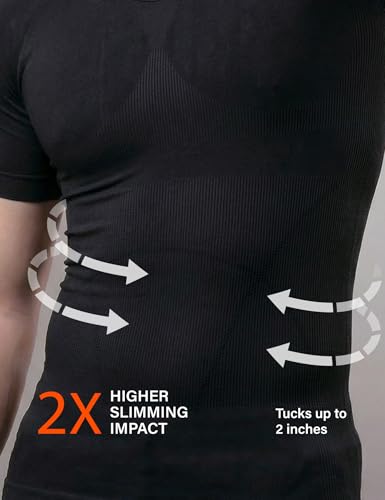 Image of DAMENSCH Form Shapewear for Men, Comfortable and Stretchy Body Shaper for Man, Posture Correcting Tummy Tucker, Breathable Compression T Shirt, Ideal for Parties Shirt Tucker for Men