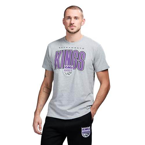 Game 7 x NBA Officially Licensed Mens Graphic Short Sleeve Lightweight Crew Neck Cotton T-Shirt Sacramento Kings XL Heather Grey