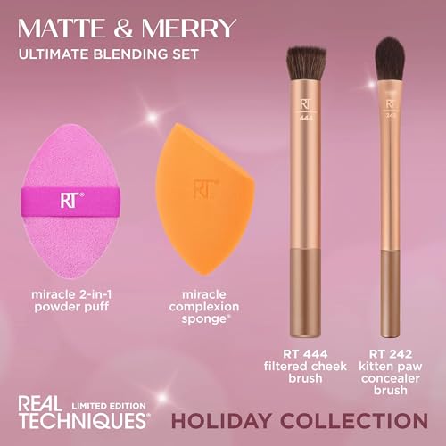 image for Real Techniques Matte & Merry Ultimate Blending 4 Piece Holiday Gift S