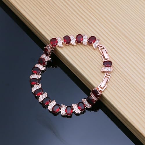 Image of LMXXVJ Fashion Tennis Bracelet Created Emerald White Gold Plated Charm Bracelet Gifts Jewelry for Women