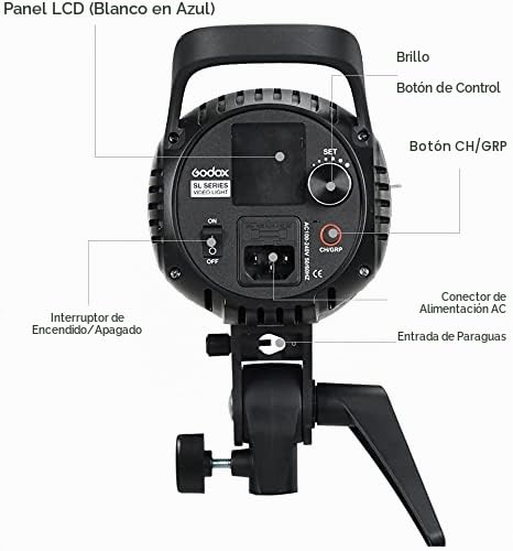 Miniatura 5 de Godox Sl-60w Cri 95 Led Video Light Sl60w Continuous Light With Bowens Mount With Remote Control P60 Parabolic Round Softbox With Honeycomb Grid, Light Stand
