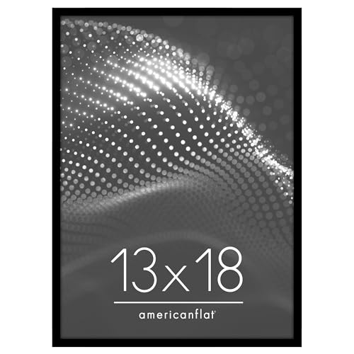 Image of Americanflat 13x18 Picture Frame with Polished Plexiglass - Streamline Collection - Thin Border Picture Frame for Wall Display - Hanging Hardware Included - Black